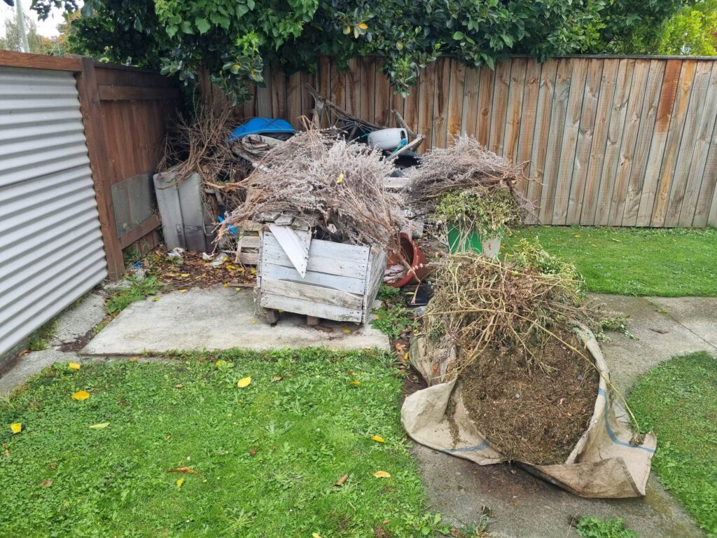 Garden waste and unwanted outdoor items before removal in Palmerston North