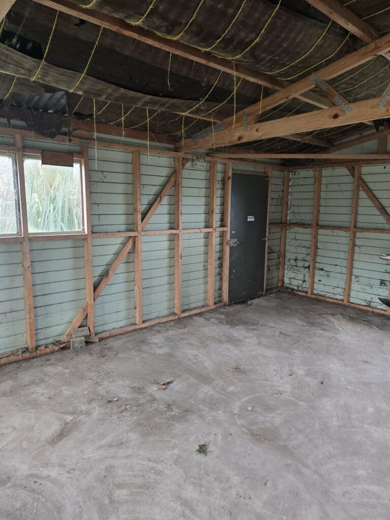Cleared shed after rubbish removal in Tangimoana